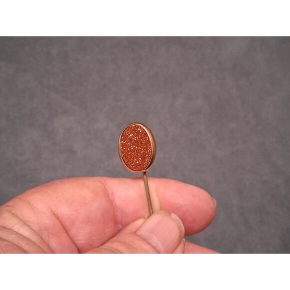 Vintage Goldstone Oval Stick Pin - Picture 1 of 3